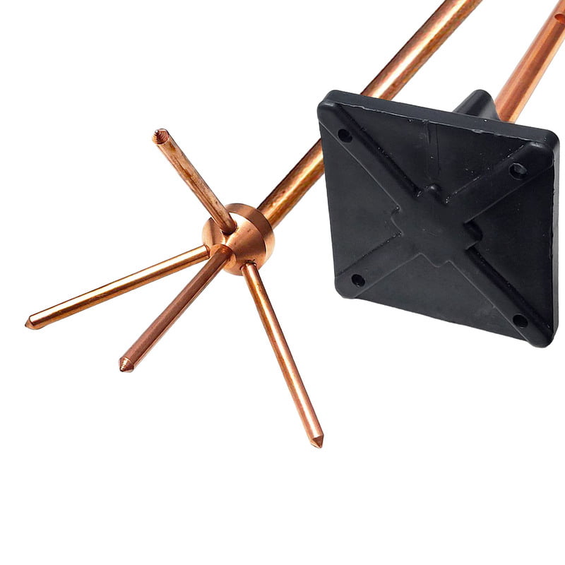 Copper-Bonded Lightning Arrester 1 m | 14.2 mm Solid Rod – 5 Spikes