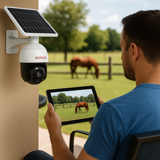 CP PLUS Solar 4G PT Camera 4MP | AI, Night Vision, Built-in Battery