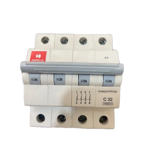 Havells AC MCB 32A | 4‑Pole Miniature Circuit Breaker – C‑Curve, 415 V / 10 kA