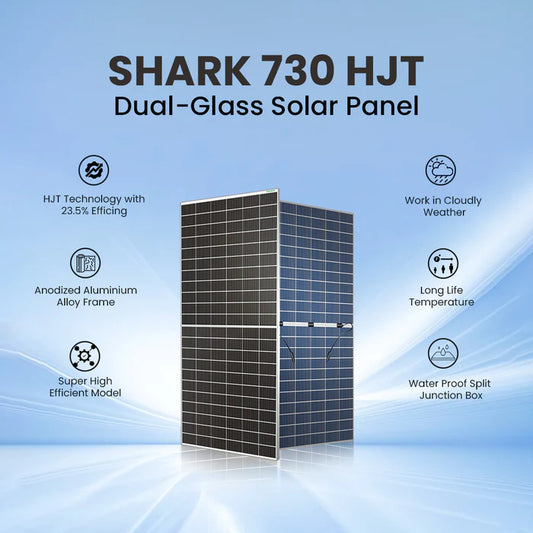 Loom Solar SHARK 730~750Wp HJT Bifacial Dual Glass Panels (Pack of 33)