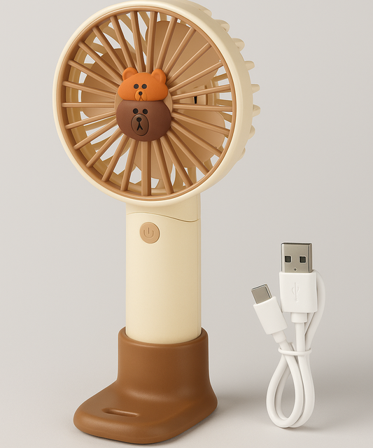 Portable Rechargeable Mini Desktop & Handheld Fan – USB Charging
