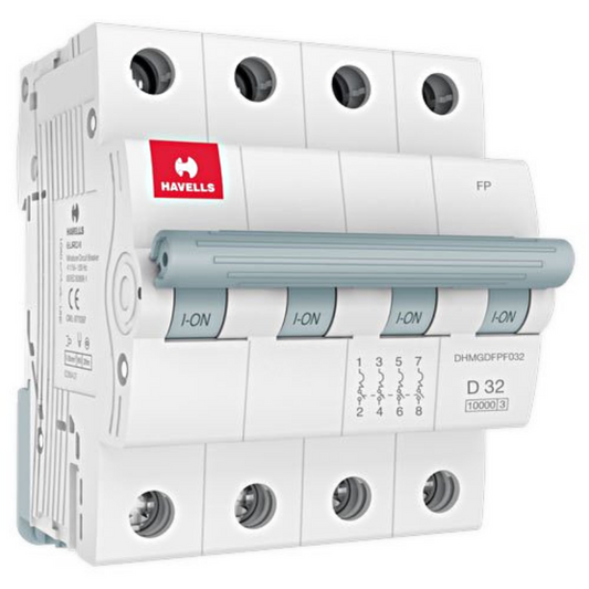 Havells AC MCB 64A – 4 Pole | Industrial Miniature Circuit Breaker – C Curve, 415V / 10kA