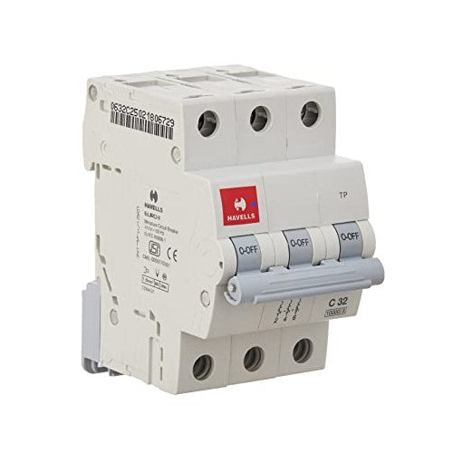 Havells AC MCB 128A – 3 Pole | Heavy Duty Miniature Circuit Breaker for Industrial & Solar Use